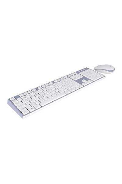 Everest KM-6063 USB Kablosuz BeyazGri Multimedya Standart Q Klavye ve Mouse Set