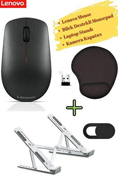 LENOVO Mouse Kablosuz GY50R91293, Kamera Kapatıcı, Laptop Standı, Bilek Deste...