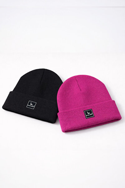 BLACK DEER 2-пари унісекс ткані шапки зимові, м'які на дотик, з еластичної тк...