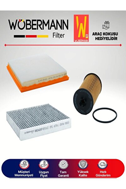 Wöbermann Opel Astra J 1.4 16v Turbo Filtre Bakım Seti 2010-2015 3lü Karbonlu