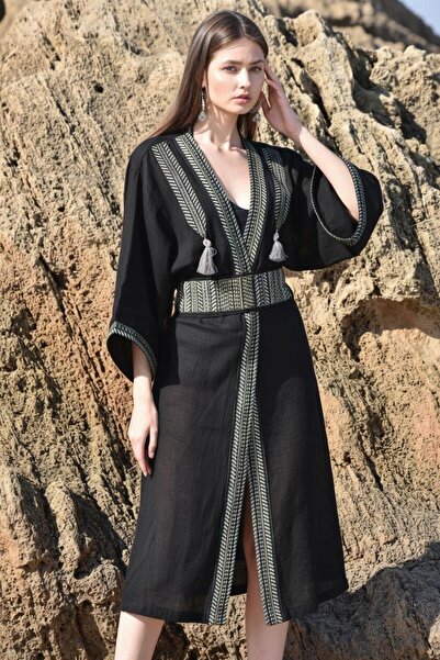 Su Koleksiyon قفطان ألتاي كليم بوهو / أسود