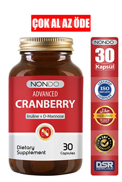 Nondo Cranberry 30 Kapsül (turna Yemişi Inulin D-mannose Turna Yemişi Ekstresi )