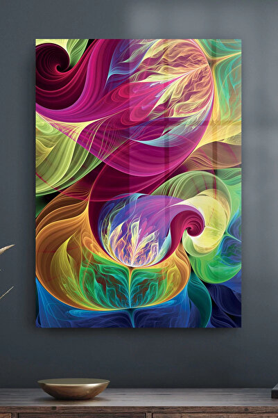 Decovetro Model de flori mixte ondulate pe sticlă