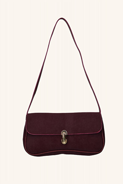 birizmoda حقيبة يد وكتف صغيرة من جلد الغزال ميلا - أحمر كلاريت