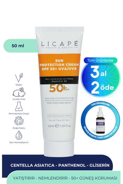 Licape Çok Yönlü Yüksek Korumalı Spf +50 Faktör Uva - Uvb Güneş Kremi 50 ml
