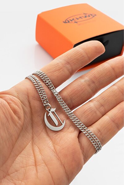 UKHWD SUPPLY 316L Çelik Gotik C Harf Kolye KA1102GM
