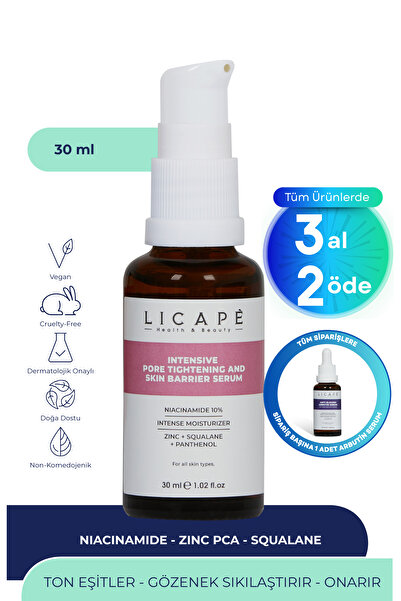 Licape Gözenek Sıkılaştırıcı ve Cilt Bariyeri Güçlendirici Niacinamide %10 Se...
