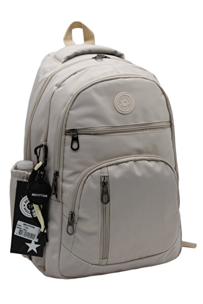 Bevitton Bvt-1710 Μπεζ αδιάβροχη σχολική τσάντα Unisex καθημερινή σχολική τσάντα