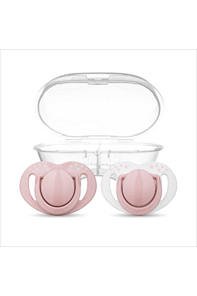 Mamajoo Ortodontik Damaklı Emzik, Powder Pink, 0 Ay, Emzik Saklama & Steriliz...