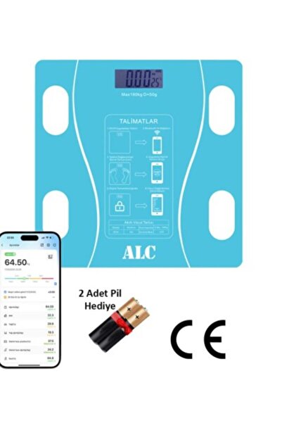 ALC Smart Body Scale Akıllı Banyo Baskülü Yağ Su Kas Vücut Kitle Endeksi Dijital Tartı
