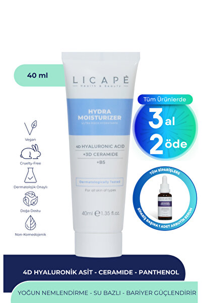 Licape Yoğun Nemlendirici Aydınlatıcı 4D Hyaluronik Asit Su Bazlı Moisturizer...