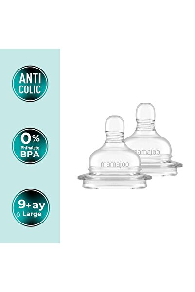 Mamajoo Antikolik Biberon Emziği Seti 9 Ay+ | Hızlı Akışlı, İkili - Saklama K...