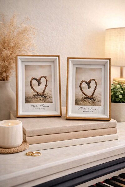 janset home shop Fotoğraf Çerçevesi Ahşap 2li Cam Çerçeve 10*15 Cm