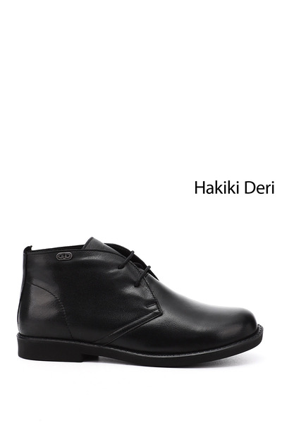 GÖNDERİ(R) Kadın Siyah Kauçuk Taban Hakiki Deri Bot