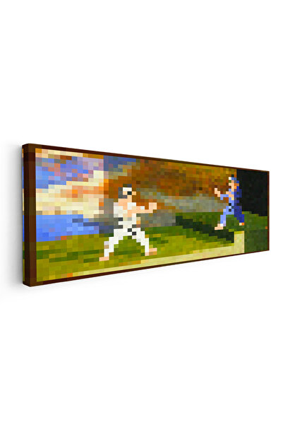 Tablofest Yatay Panoramik Kanvas Tablo Fighters Piksel Minecraft Tablosu Ev O...