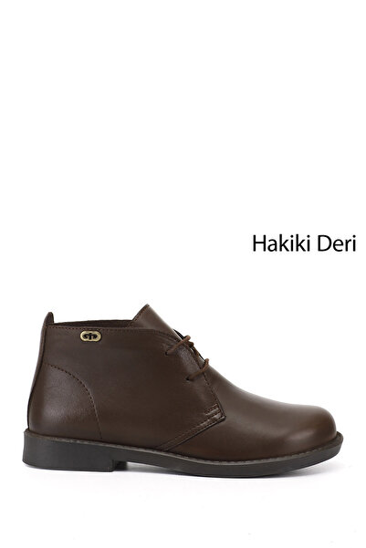 GÖNDERİ(R) Kadın Kahve Antik Kauçuk Taban Hakiki Deri Bot