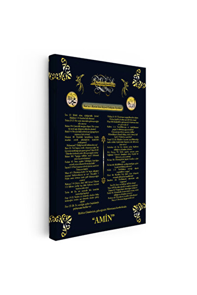 Tablofest Dikey Kanvas Tablo Türkçe Mealli Kişisel Gelişim Ayetleri Dini İsla...