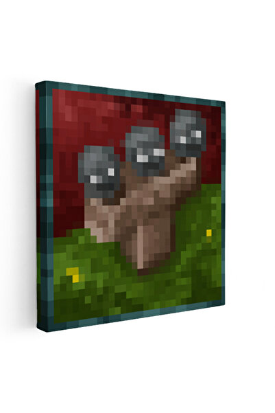 Tablofest Kare Kanvas Tablo Wither Piksel Minecraft Tablosu Ev Ofis Salon Duv...