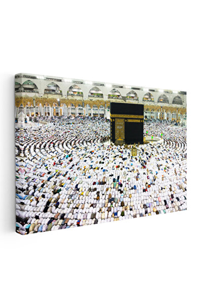 oppanimor Kanvas Tablo Kabe Tavaf Dairesel İnsan Seli Dini İslami Tablo Ev Of...
