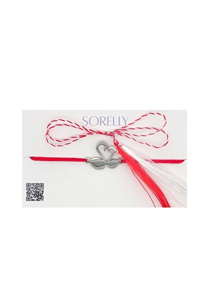 Bijuteria SORELLY Brățară Martisor Swan cu fir roșu