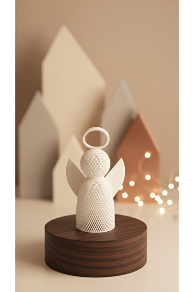 HKN3D Beyaz Melek Angel Led Mum Tealight Şamdan Mumluk Dekoratif Hediyelik