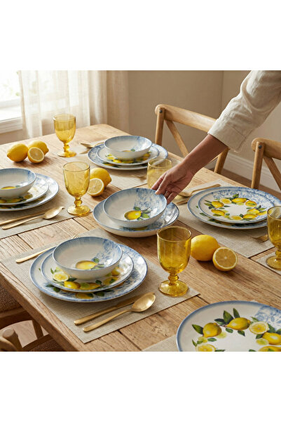 Güral Porselen GÜRAL PORSELEN Camelia 24 Parça 6 Kişilik Yemek Takımı 41963