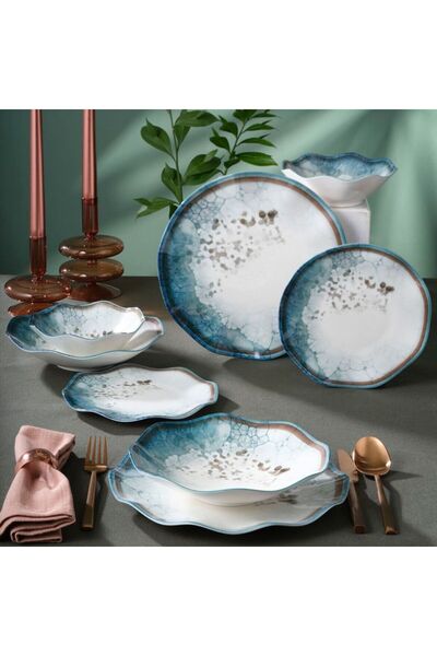 Güral Porselen Nesrin 24 Parça 6 Kişilik Bone Yemek Takımı - 1341