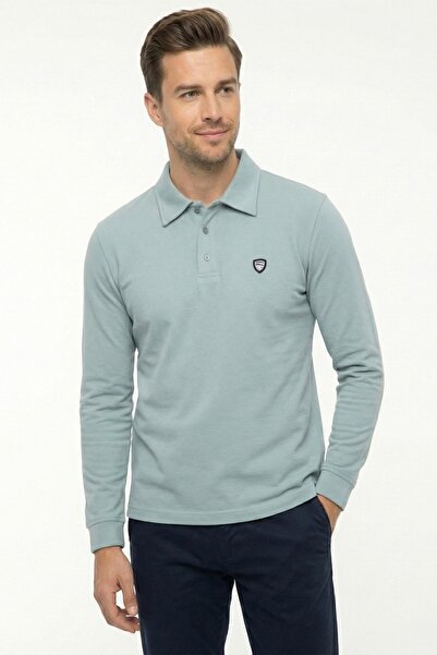 assef Men's Polo Neck Cotton Regular Fit Long Sleeve Plain Basic Sweatshirt