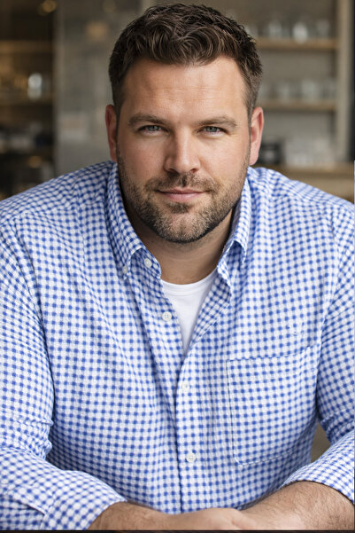 Varetta Men's Blue Plus Size Shirt Long Sleeve Wide Cut with Pockets