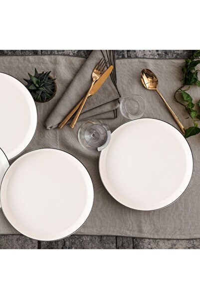 Güral Porselen Bilbao 3 Parça 27 Cm Servis Tabağı Siyah File