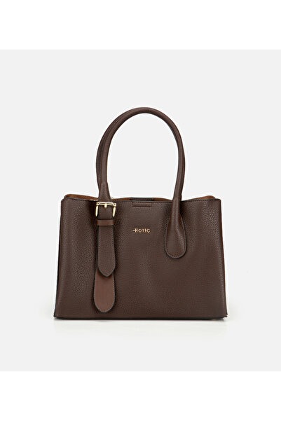 Hotiç Kadın Kahverengi Kemer Detaylı Omuz Çantası
