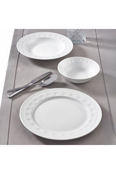 Güral Porselen Monet 18 Parça 6 Kişilik Rölyefli Yemek Takımı