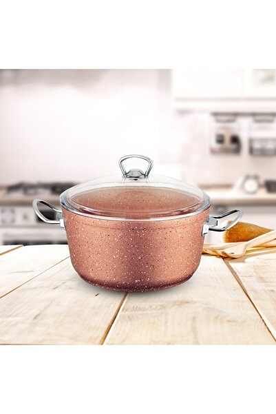 Güral Porselen GÜRAL ÇELİK Ametis 24 Cm Granit Derin Tencere - Tiramisu