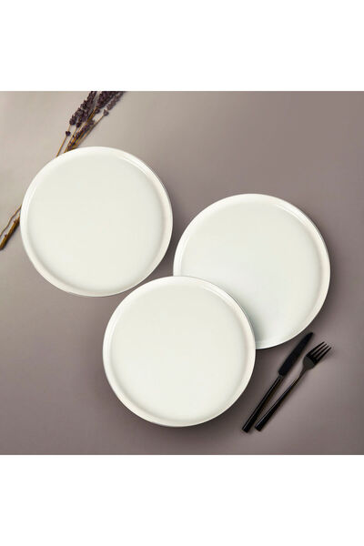 Güral Porselen Bilbao 3 Parça 27 Cm Servis Tabağı Gümüş Fıle