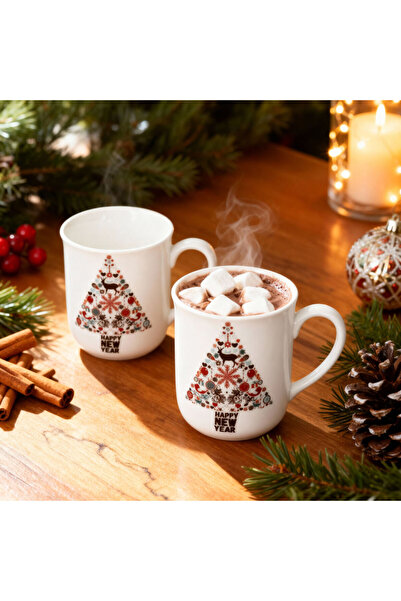 Güral Porselen Yeni Yıl 2li 300 Cc Mug Bardak - 6268
