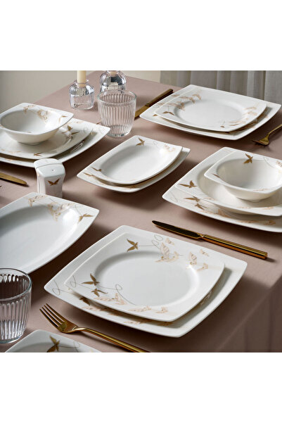 Güral Porselen GÜRAL PORSELEN Caroline 54 Parça 12 Kişilik Yemek Takımı 6713