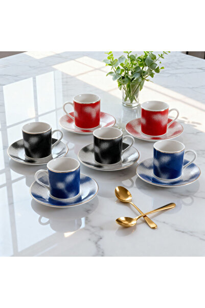 Güral Porselen Camelia 12 Parça 6 Kişilik Kahve Fincan Takımı 62421