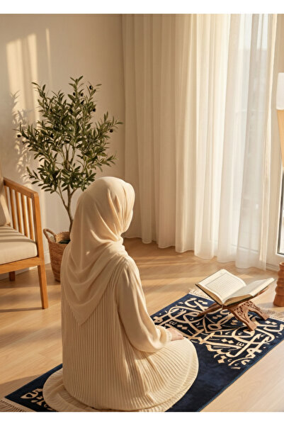 Segadty سجادة صلاة بتصميم الفن الإسلامي كحلي 8 مم سميكة مع جلال صلاة مريحة وع...