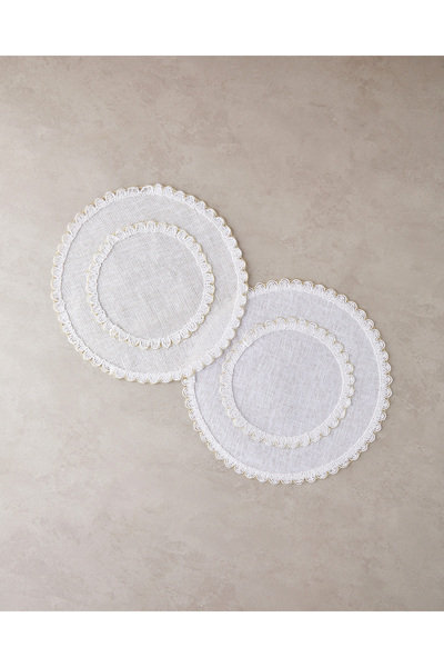 English Home 38 см бяло-златиста шевна хартия от 2 части, американски сервиз