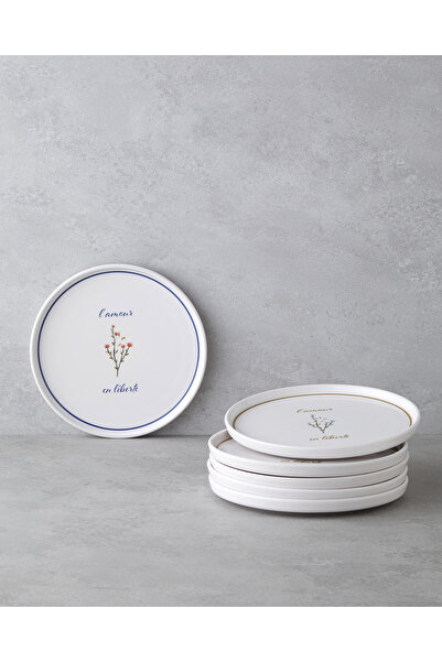 English Home Lamour Seramik 6'lı Pasta Seti 20 cm Renkli