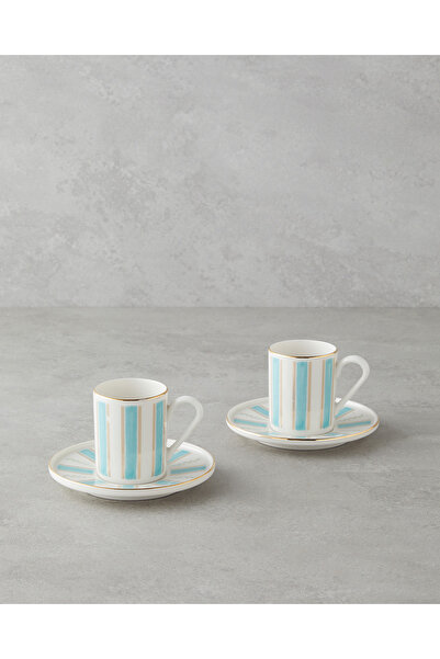 English Home طقم فناجين قهوة سيرينيد بون بورسلين مكون من 4 قطع لشخصين، 90 مل،...