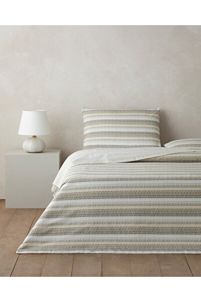 English Home طقم غطاء لحاف مزدوج سهل الكي من وودي 200×220 سم بيج-بني