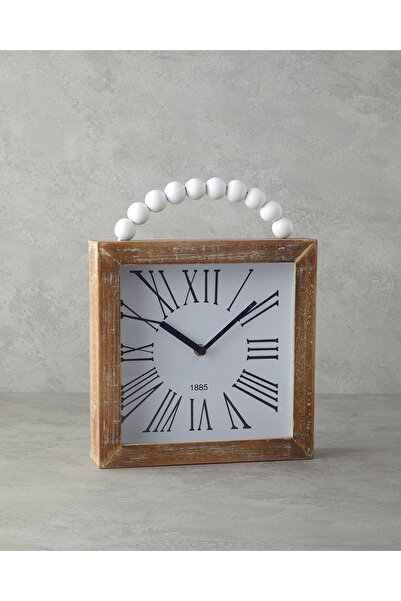 English Home Adela Ahşap Masa Saati Naturel