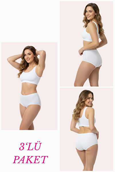 Newlilla 1018 Жіночі класичні бавовняні трусики з прямим кроєм, 3 штуки в упа...