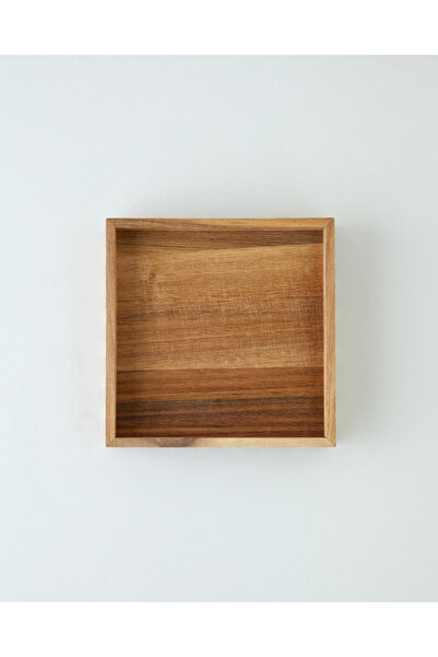 English Home Akasya Dekoratif Tepsi 20x20x4 cm Koyu Kahverengi