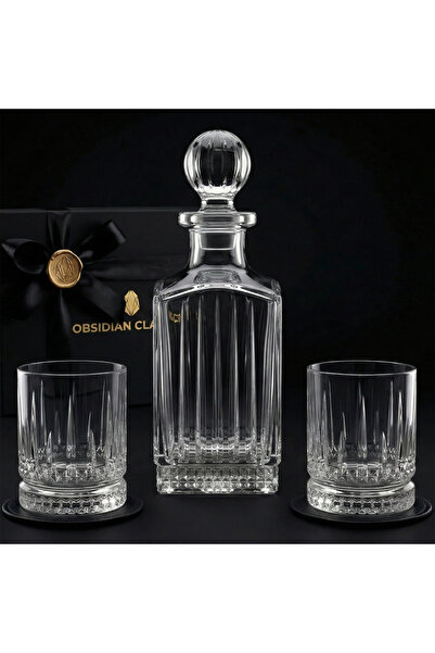 Obsidian Classics Prestige Serisi - Özel Kristal Kesim Karaf & Deri Altlıklı ...