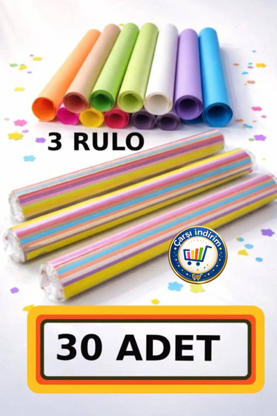 nistabolje 30 Adet 50x70 Cm Fon Kartonu 10 Renk (3 RULO) Ekonomik