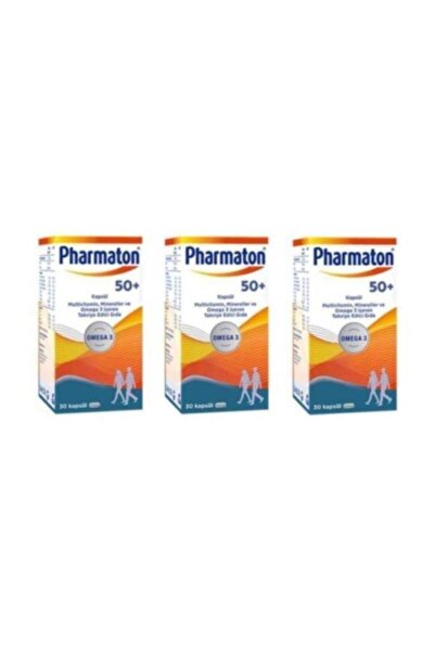 Pharmaton 50 Plus 30 Capsules - Omega 3 Multivitamins and Minerals 3-Pack