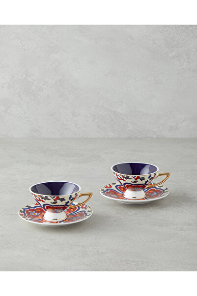 English Home طقم فناجين قهوة صيني ملون مكون من 4 قطع من الصفصاف الجديد سعة 90...