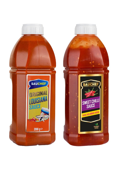 SAUCHEF 2’li Sos Seti – Louisiana Acı Biber Sosu 2000 g & Tatlı Acı Biber Sos...